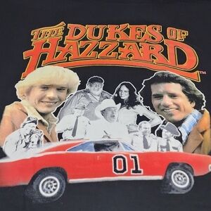 Vintage Dukes Of Hazzard T-shirt Men's Large Single Stitch All Sport Black Y2K